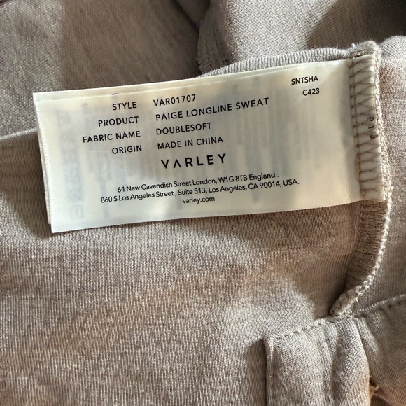 Varley 
PAIGE LONGLINE SWEAT
DOUBLESOFT - Picture 11 of 12